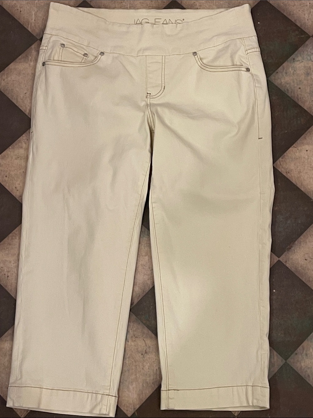 Jag Jeans Cream Ankle Capri Pants 14W